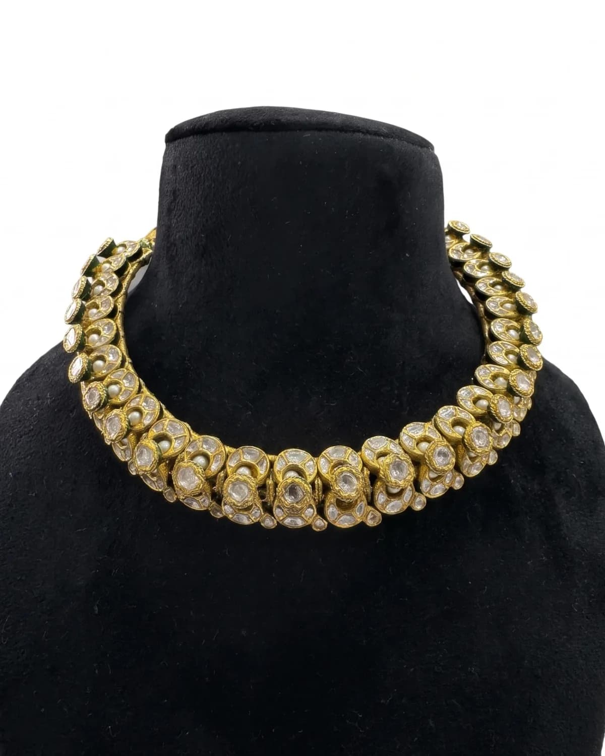 Chaand Diamond Polki Hasli — gold necklace